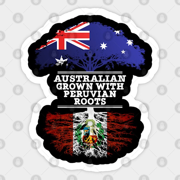 Australian Grown With Peruvian Roots - Gift for Peruvian With Roots From Peru Sticker by Country Flags